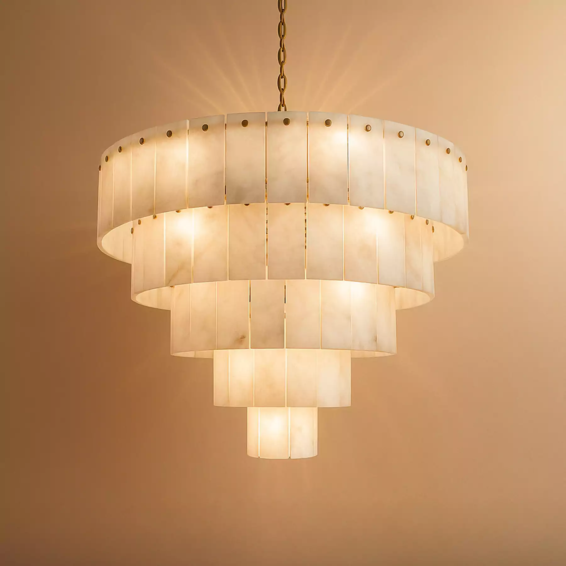 Magnolia Tier Alabaster Chandelier